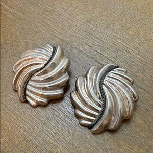 CLIP ON Vintage Sterling 925 Silver Clip-On Earrings